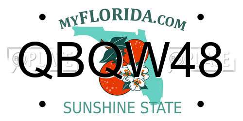 QBQW48 Florida License Plate