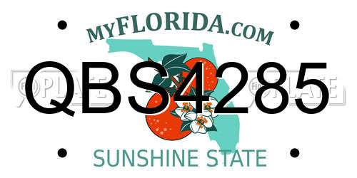 QBS4285 Florida License Plate