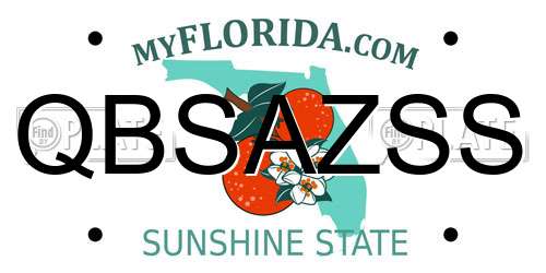 QBSAZSS Florida License Plate