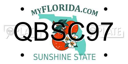 QBSC97 Florida License Plate
