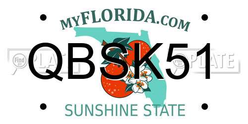 QBSK51 Florida License Plate