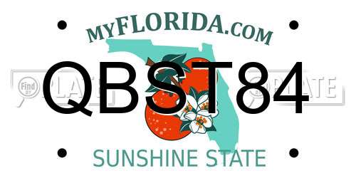 QBST84 Florida License Plate