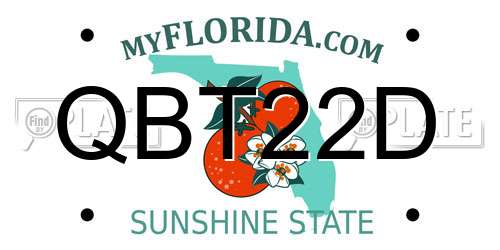 QBT22D Florida License Plate