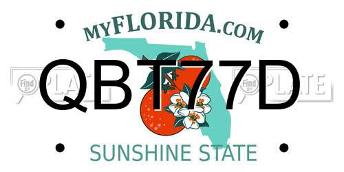 QBT77D Florida License Plate
