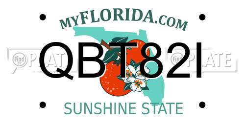 QBT82I Florida License Plate