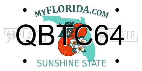 QBTC64 Florida License Plate