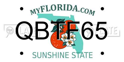 QBTF65 Florida License Plate