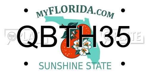 QBTH35 Florida License Plate