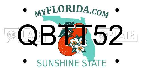 QBTT52 Florida License Plate