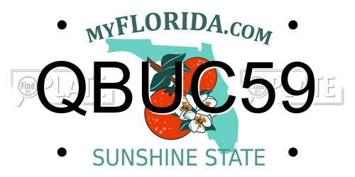 QBUC59 Florida License Plate