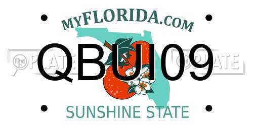 QBUI09 Florida License Plate