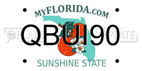 QBUI90 Florida License Plate