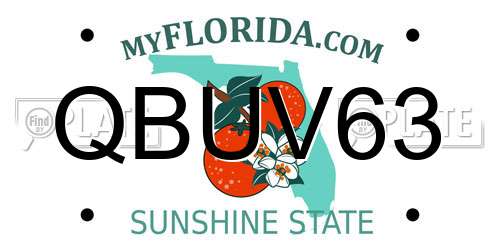 QBUV63 Florida License Plate