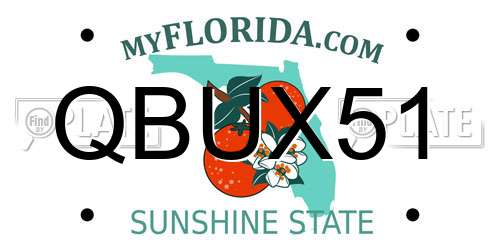 QBUX51 Florida License Plate