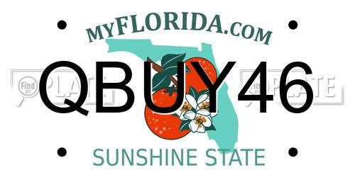 QBUY46 Florida License Plate