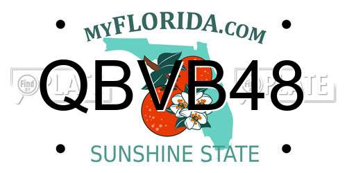 QBVB48 Florida License Plate