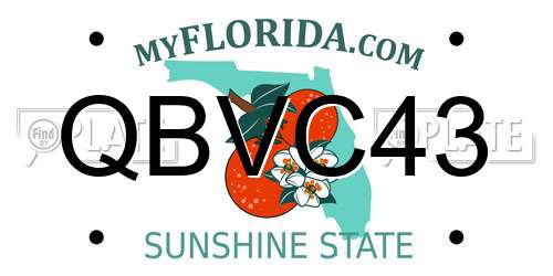 QBVC43 Florida License Plate