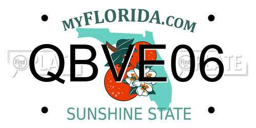 QBVE06 Florida License Plate