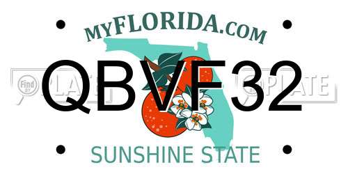 QBVF32 Florida License Plate