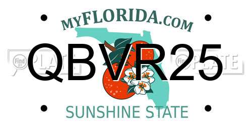 QBVR25 Florida License Plate