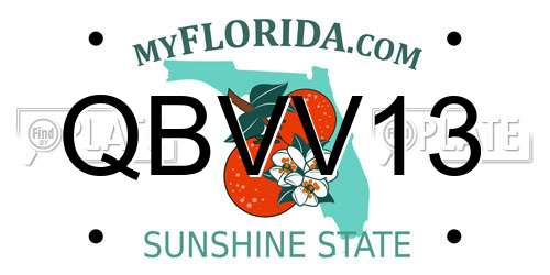 QBVV13 Florida License Plate