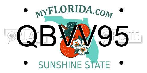 QBVV95 Florida License Plate