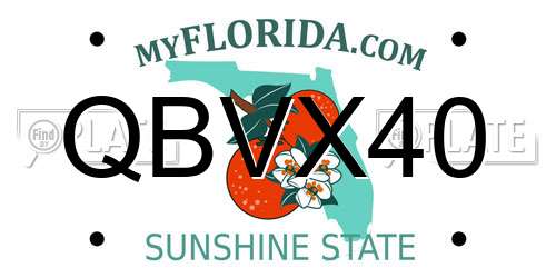 QBVX40 Florida License Plate