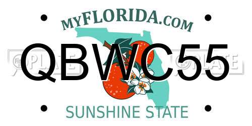 QBWC55 Florida License Plate