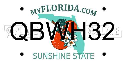 QBWH32 Florida License Plate