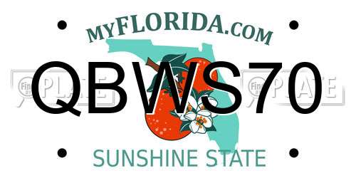 QBWS70 Florida License Plate
