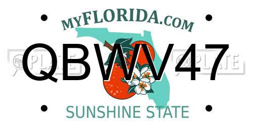 QBWV47 Florida License Plate