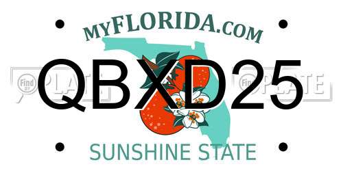 QBXD25 Florida License Plate