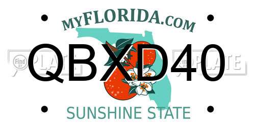 QBXD40 Florida License Plate