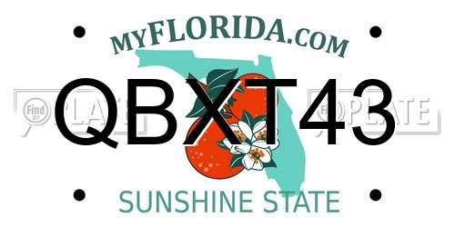 QBXT43 Florida License Plate