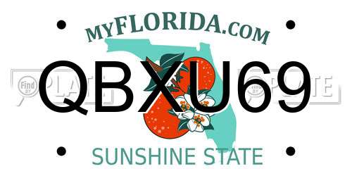 QBXU69 Florida License Plate