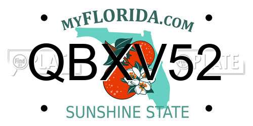 QBXV52 Florida License Plate