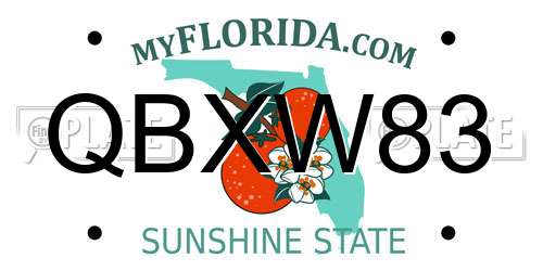 QBXW83 Florida License Plate