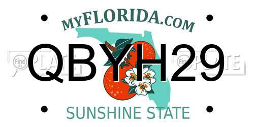 QBYH29 Florida License Plate