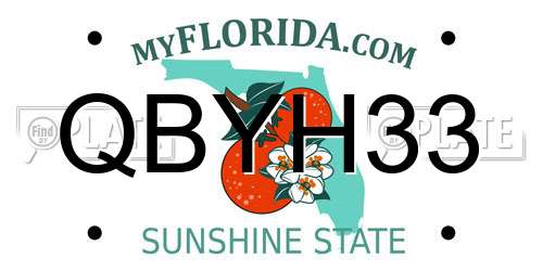 QBYH33 Florida License Plate