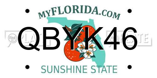 QBYK46 Florida License Plate