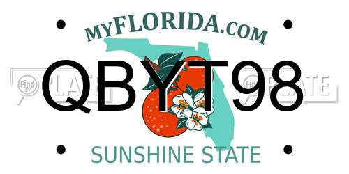 QBYT98 Florida License Plate