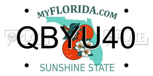 QBYU40 Florida License Plate