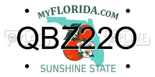QBZ22O Florida License Plate
