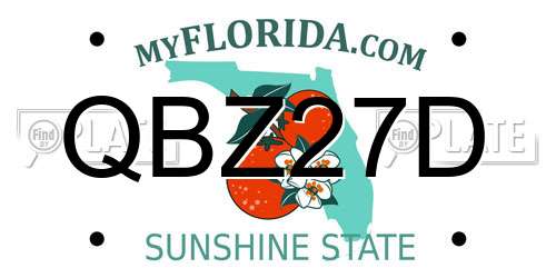 QBZ27D Florida License Plate
