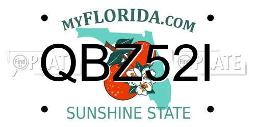 QBZ52I Florida License Plate