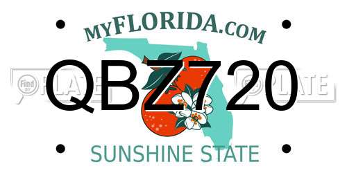 QBZ720 Florida License Plate