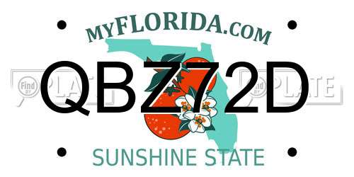 QBZ72D Florida License Plate