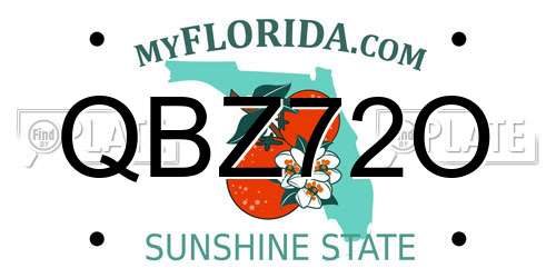 QBZ72O Florida License Plate
