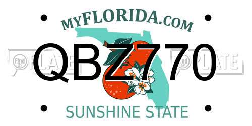 QBZ770 Florida License Plate