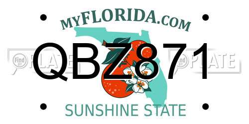 QBZ871 Florida License Plate